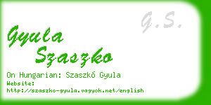 gyula szaszko business card