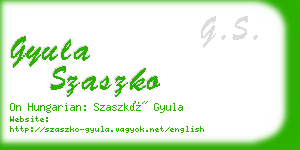 gyula szaszko business card